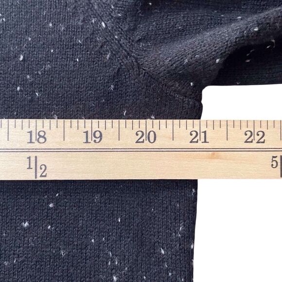 TALBOTS Tweed Side Tie Sweater Dress Size 1X Black White Speckled Long Sleeve - Picture 14 of 16